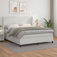 Boxspring met matras kunstleer wit 160x200 cm