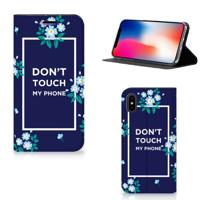 Apple iPhone X | Xs Design Case Flowers Blue DTMP