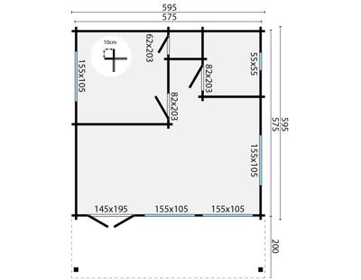 Blokhut - Tuinhuis Jackson | 70 mm | Red Class Wood geïmpregneerd