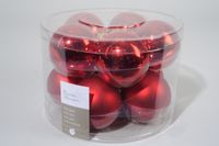 10 kerstballen kerstrood glans-mat 60 mm - Ksd