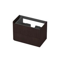 INK - Links Afgeronde Onderkast Fineer 2 Laden Softclose Tbv Grepen - 800x450x520 Mm - Dark Veneer