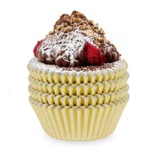 Muffin en cupcakes vormpjes - papier - goud - set 200x stuks - Dia 11 cm