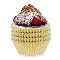 Muffin en cupcakes vormpjes - papier - goud - set 200x stuks - Dia 11 cm