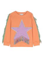 Stella McCartney Kids sweat à frange en coton biologique - Orange - thumbnail