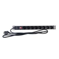 Strip 19" 8 Tomas Schuko con On/Off Switch 2LAN REG8SCHINT 250V 3500W 2M