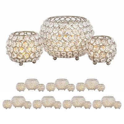 Sophia - kerzenhouder - goud of zilver - metaal en glaskristallen - 24 stuks