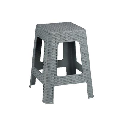 Rotan opstapje/krukje - lichtgrijs - 36 x 36 x 45 cm - Keuken - badkamer - slaapkamer opstapje