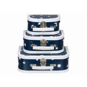 Speelgoed koffertje donkerblauw ster 20 cm