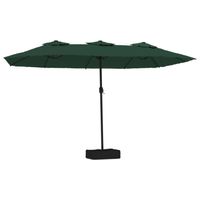 The Living Store Parasol Dubbel Groen/Donkergrijs - 449x265x245 cm