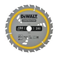 DeWALT Cirkelzaagblad voor Hout | Construction | Ø 184mm Asgat 20mm 24T - DT1951-QZ