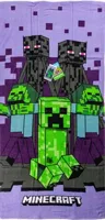 Minecraft Strandlaken paars 70 x 140 cm - katoen