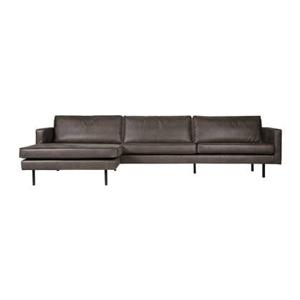 BePureHome Rodeo Chaise Longue Links - Eco-leder - Zwart