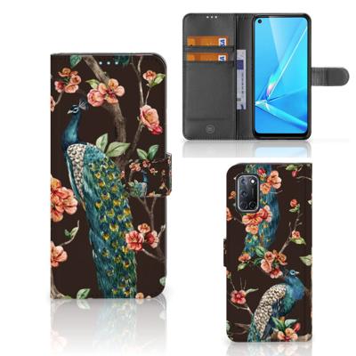 OPPO A72 | OPPO A52 | Telefoonhoesje | Met pasjeshouder | Pauw met Bloemen