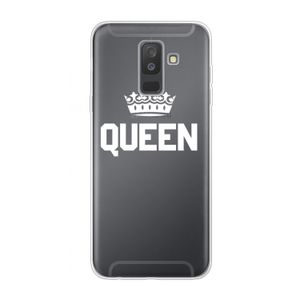 Queen zwart: Samsung Galaxy A6 Plus (2018) Transparant Hoesje