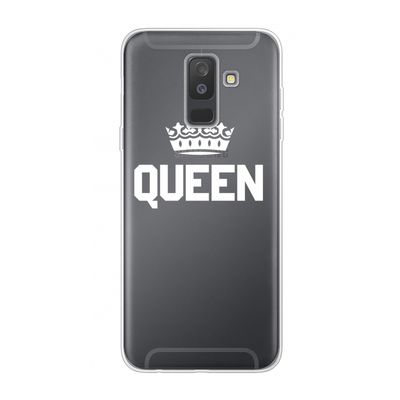Queen zwart: Samsung Galaxy A6 Plus (2018) Transparant Hoesje