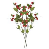 Kunstbloem fruit tak met appels - 2x - 90 cm - rood - Kunst zijdebloemen