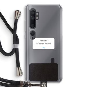Reminder: Xiaomi Mi Note 10 Transparant Hoesje met koord