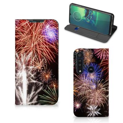 Motorola G8 Plus Hippe | Standcase | Vuurwerk