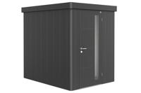 Biohort Metalen tuinhuis Neo - Enkele deur - Donkergrijs - 2A (180x236 cm)- Plat dak- Metaal- Biohort