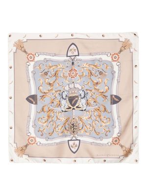 Aspinal Of London foulard en soie à logo imprimé - Tons neutres