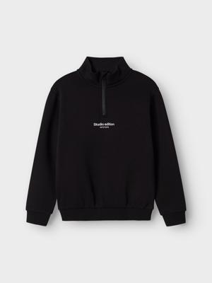 Name it winter sweater jongens - zwart - regular fit, zip - NkmBrody