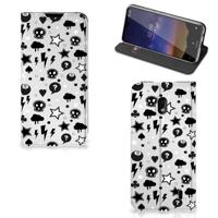 Mobiel BookCase Nokia 2.2 Silver Punk Mobiel BookCase Nokia 2.2 Silver Punk