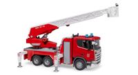 bruder Scania Super 560R brandweerwagen met ladder, waterpomp en licht en geluid modelvoertuig - thumbnail
