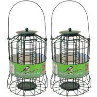 Boon Voedersilo voor kleine vogels - 2x stuks - groen - 36cm - voor vetbollen