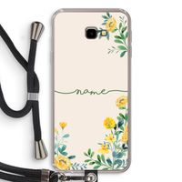 Gele bloemen: Samsung Galaxy J4 Plus Transparant Hoesje met koord