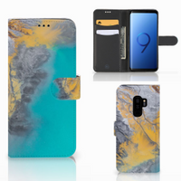 Samsung Galaxy S9 Plus Bookcase Marble Blue Gold - thumbnail