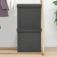 Opbergkrukken inklapbaar 2 st PVC grijs
