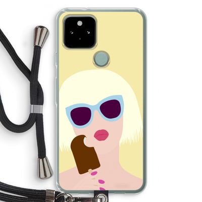 Ice cream: Pixel 5 Transparant Hoesje met koord
