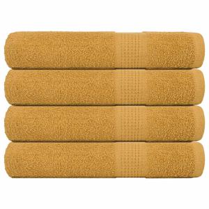 VidaXL Saunahanddoeken 4 st 80x200 cm 360 g/m² 100% katoen goudkleurig