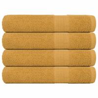 VidaXL Saunahanddoeken 4 st 80x200 cm 360 g/m² 100% katoen goudkleurig