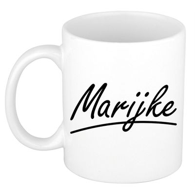 Naam cadeau mok / beker Marijke met sierlijke letters 300 ml Naam cadeau mok / beker Marijke met sierlijke letters 300 ml