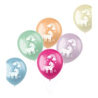 Folat BV Latex Ballonnen Unicorns & Rainbows, 6st. - thumbnail