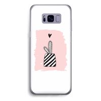 Zwart-wit cactus: Samsung Galaxy S8 Plus Transparant Hoesje