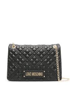 Love Moschino sac porté épaule matelassé à plaque logo - Noir