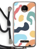 Memphis Shapes Blue: Motorola Moto Z Force Transparant Hoesje met koord