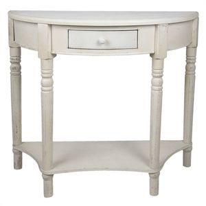 Clayre & Eef Sidetable 100x40x84 cm Wit Hout Wandtafel Wit Wandtafel