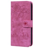 iPhone 16 Pro Max hoesje - Bookcase - Koord - Pasjeshouder - Portemonnee - Camerabescherming - Bloemenpatroon - Kunstleer - Roze