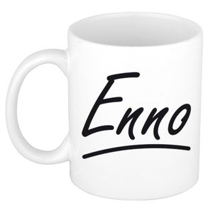 Naam cadeau mok / beker Enno met sierlijke letters 300 ml
