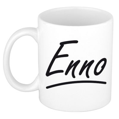 Naam cadeau mok / beker Enno met sierlijke letters 300 ml