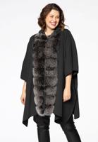 Poncho met bontkraag