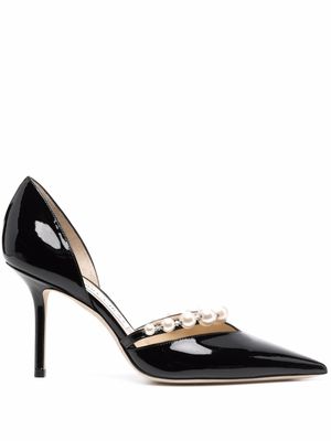 Jimmy Choo escarpins Aurelie ornés de perles artificielles 85 mm - Noir