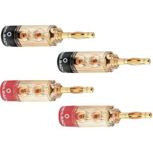 Oehlbach 3030 Luidsprekerconnector Stekker, recht Goud, Rood, Zwart 4 stuk(s)