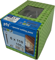 Pgb-Europe pfs+ | spaanplaatschroef pfs+ vzk-t ø 6x110 zn | 100 st - pfwvtg001006001103