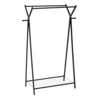 Kledingrek met dubbele stang - rvs metaal - zwart - 98 x 42 x 145 cm - max 49 kilo