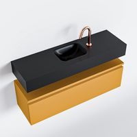 Toiletmeubel Mondiaz Andor | 100 cm | Meubelkleur Ocher | Lex vrijhangend wastafel Urban Midden | 1 kraangat