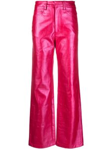 ROTATE BIRGER CHRISTENSEN pantalon métallisé à logo embossé - Rose